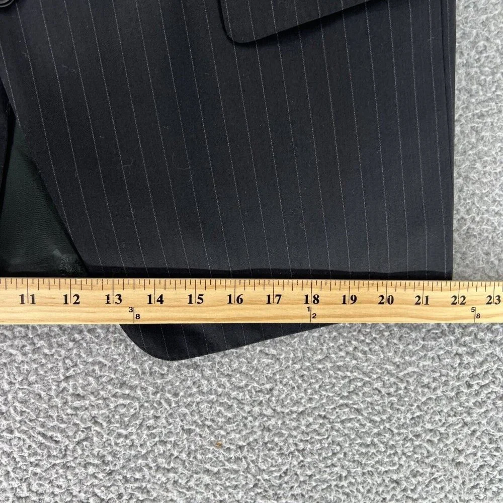 Ermemegildo Zegna Heritage Wool Mens Black Stripe Jacket Sport Coat‎ 42R READ